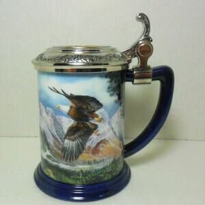 Franklin Mint Eagle of the Last Frontier Collector Tankard Designer Ted Blaylock